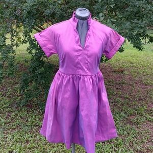THML Anthropologie Iridescent Purple PLUM Short Sleeve Dress S